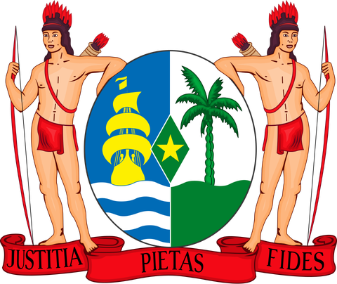 Wapen van Suriname - Justitia, Pietas, Fides