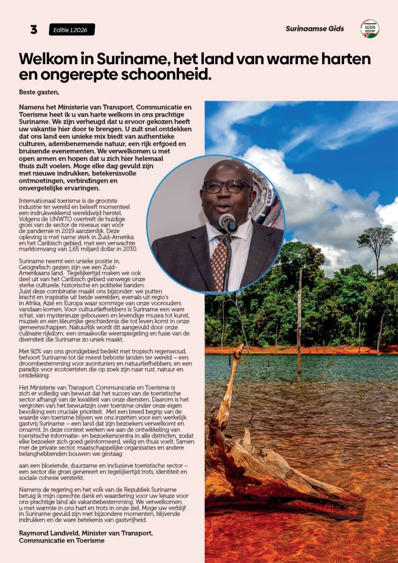 Pagina 3 van Surinaamse Gids Exclusief Magazine Editie 1