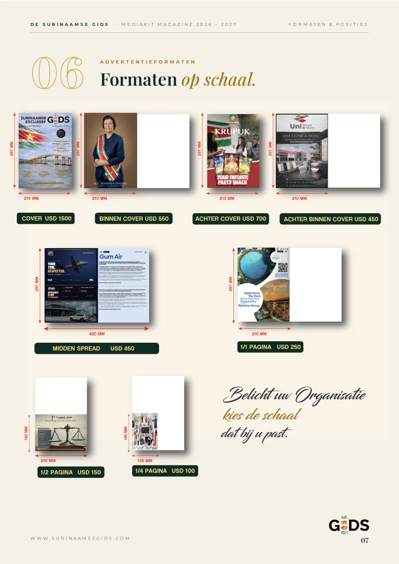 Página 7 de Surinaamse Gids Exclusief Magazine Kit 2026-2027