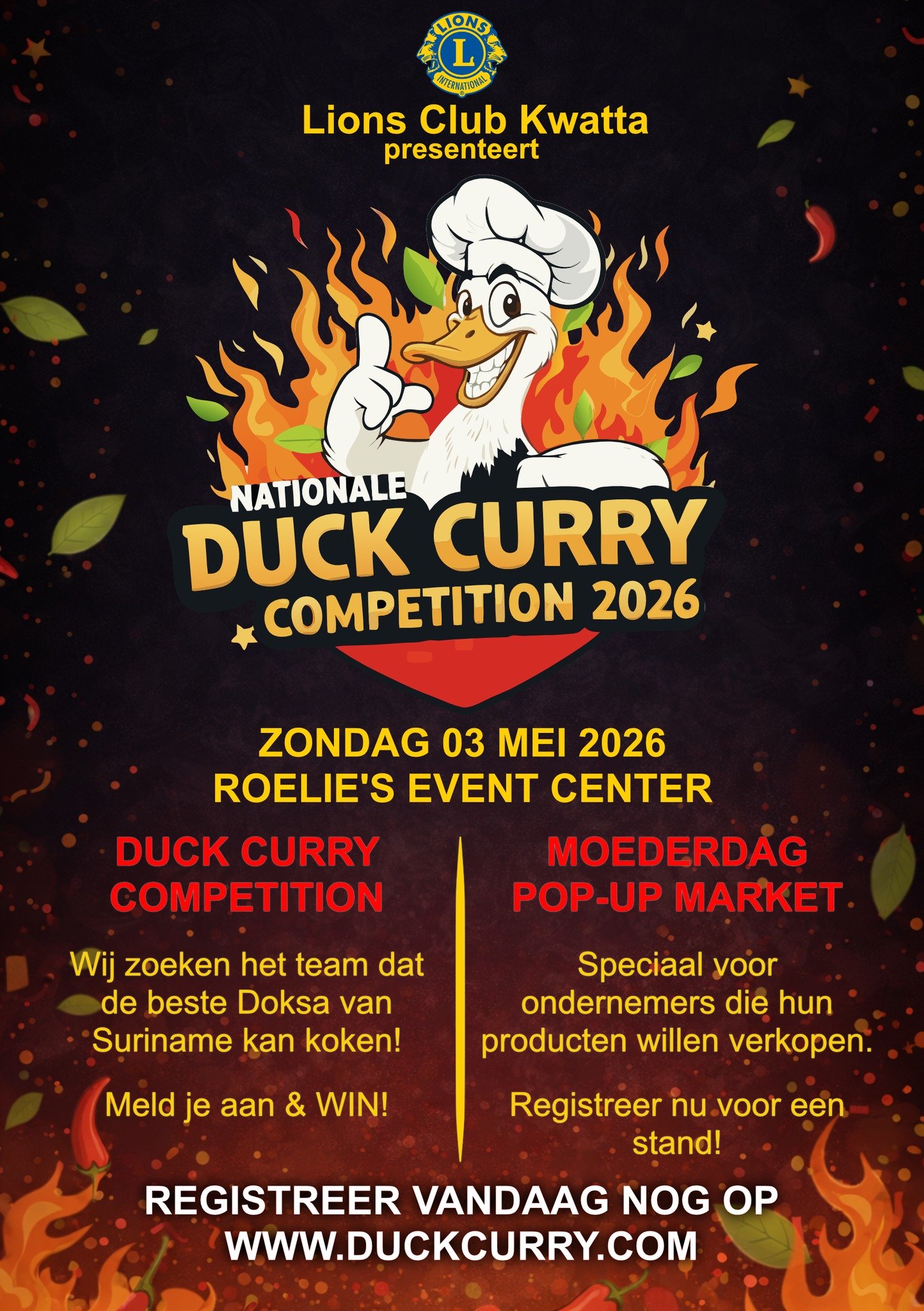 Nationale Duck Curry Competition 2026 & Moederdag Pop up Market