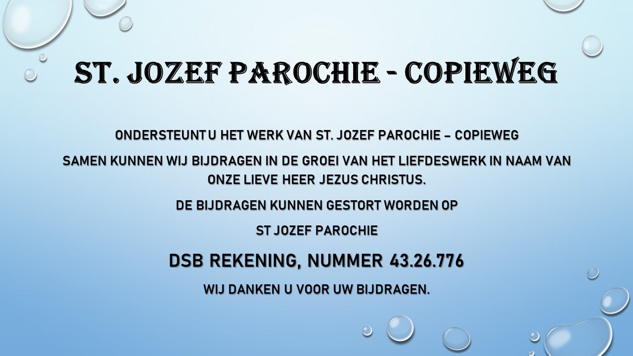 St. Jozef Parochie – Copieweg